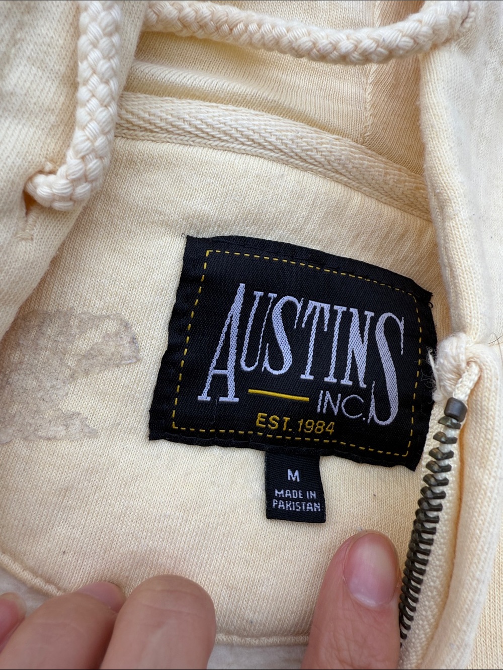 Pale Yellow Half-Zip Hoodie Sweater - Picture 2 of 6